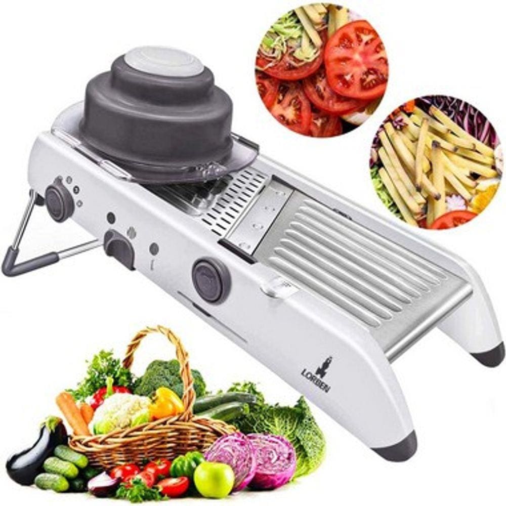 Mandoline Fatiador Profissional 18 Tipos de Corte Aço Inox Lorben