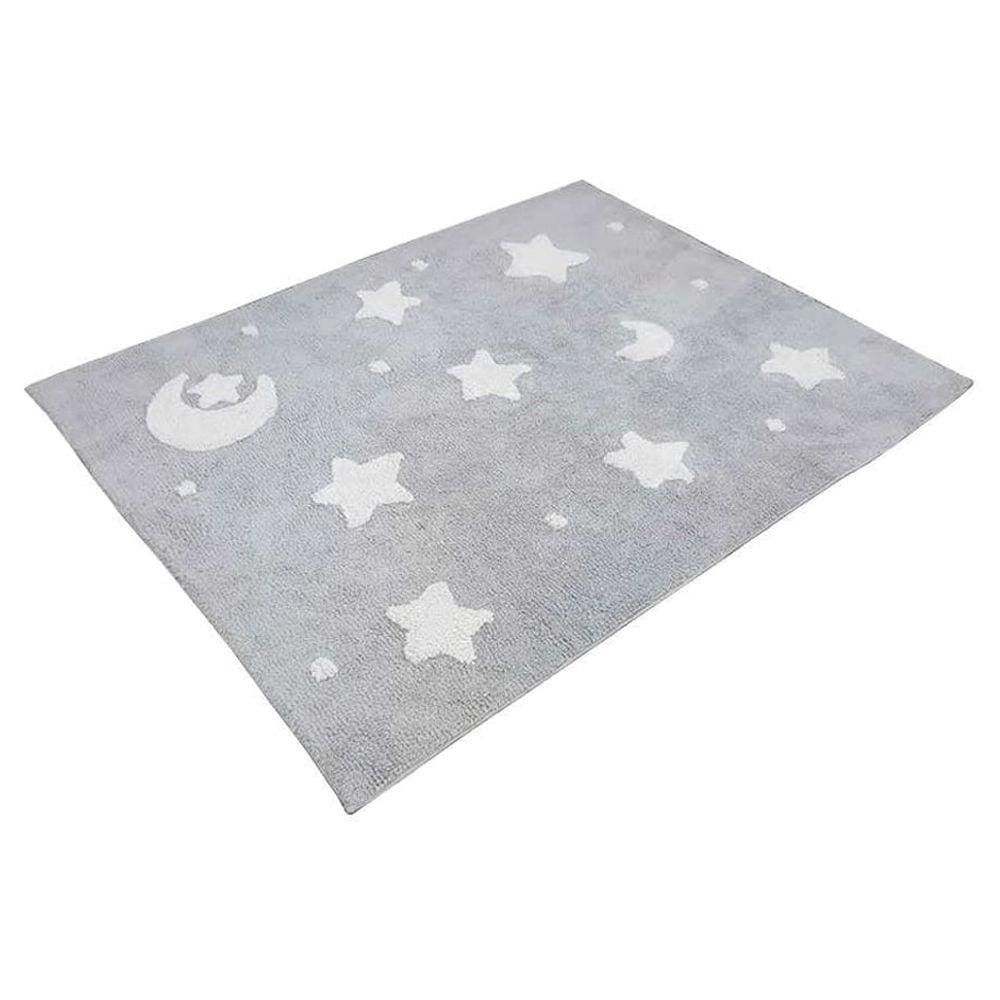 Tapete Sky Cinza E Branco Estrelado 160x120cm - Nina & Co.