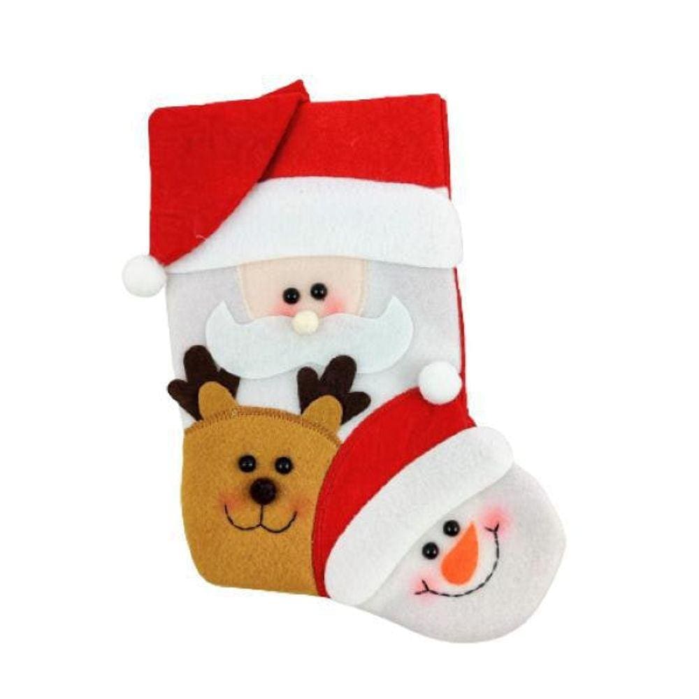 Bota Natalina Papai Noel Rena E Boneco De Neve 26X17Cm