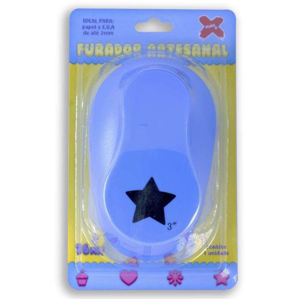 Furador Papel E Eva Gigante Estrela 76Mm