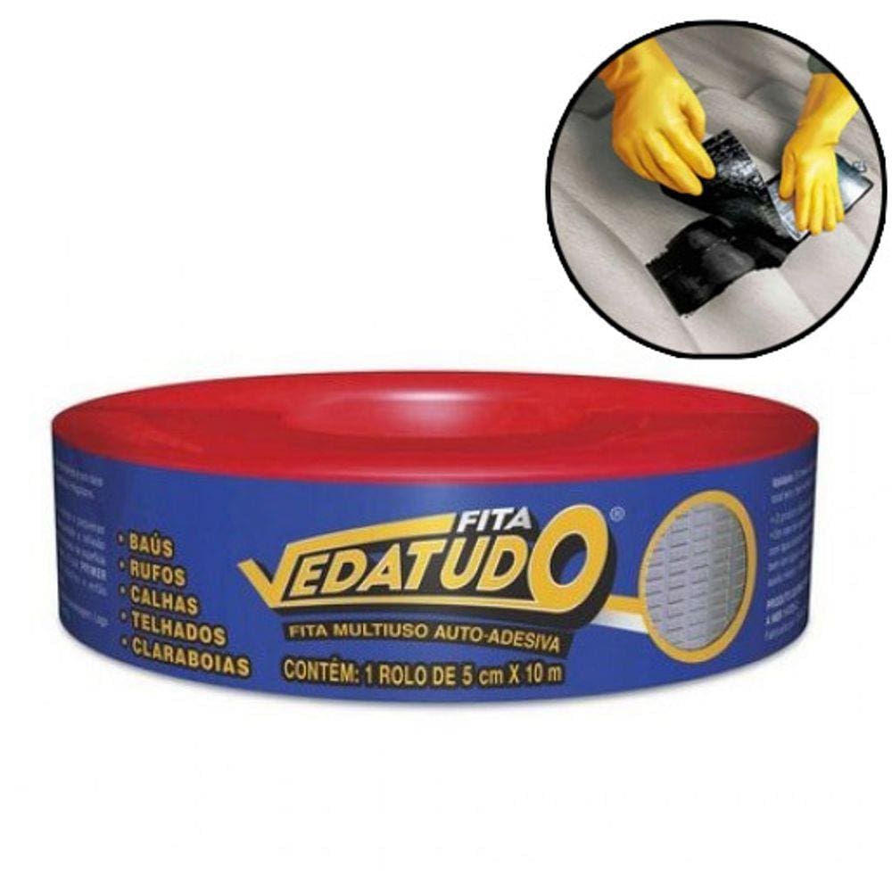Fita Asfáltica Auto Adesiva Metalizada Vedatudo 5 Cm X 10m
