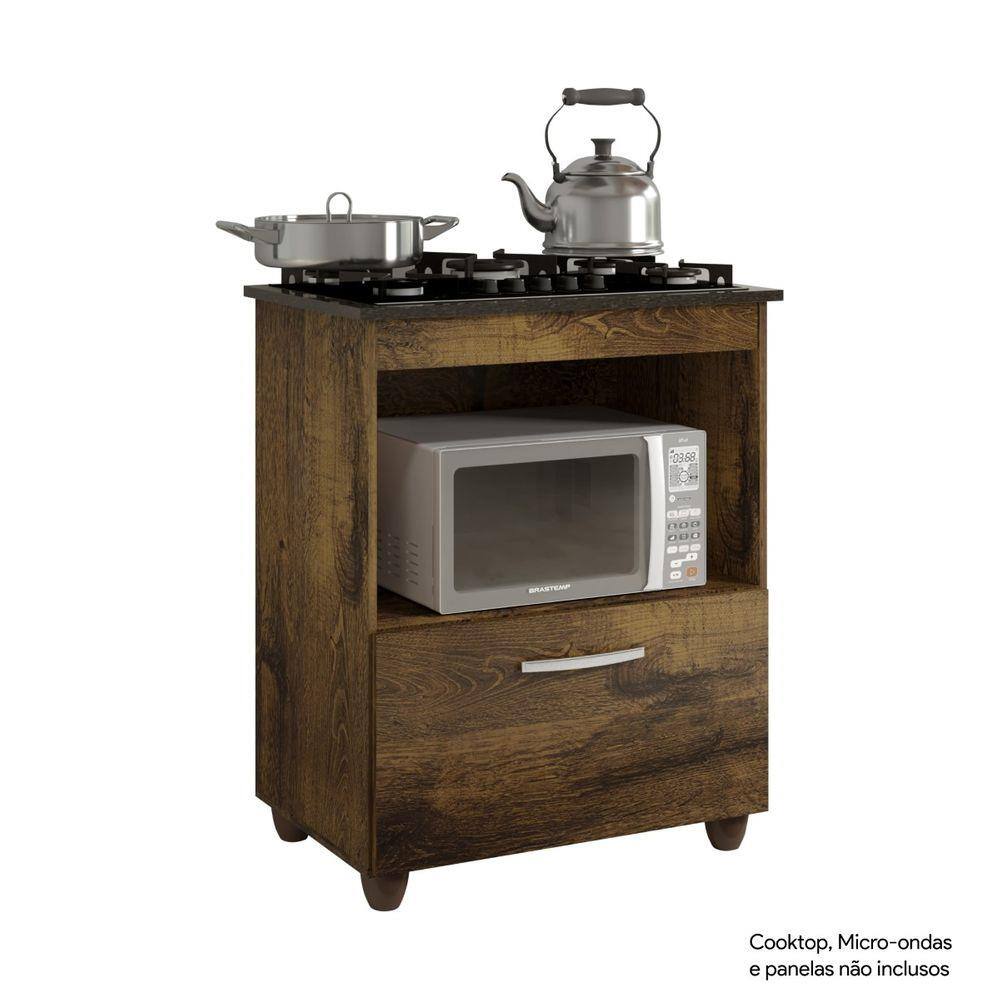 Balcão para Cooktop 1 Porta Basculante Salvia Kaiki Móveis Rovere