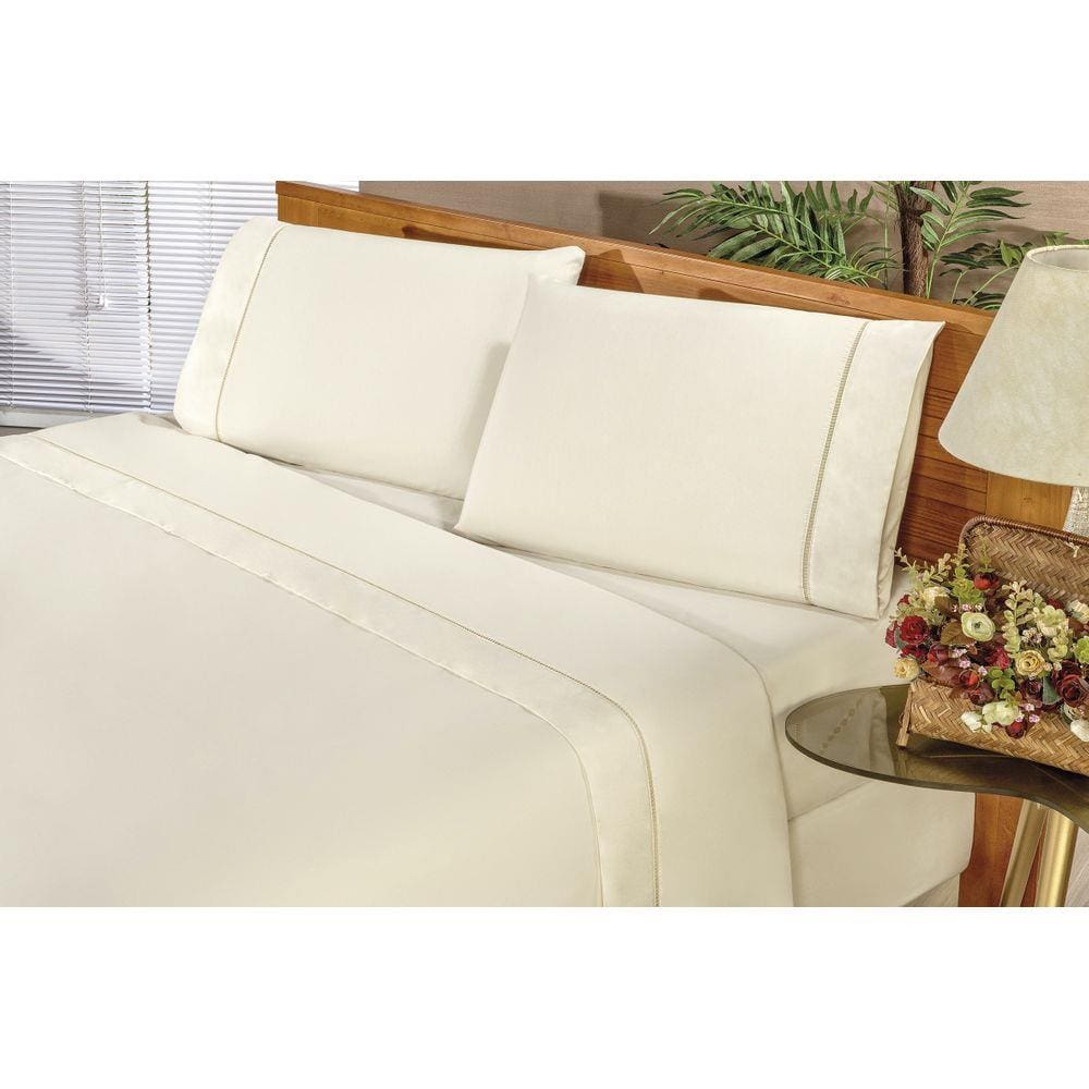 Jogo de Cama Elegance Solteiro 3 Peças Cáqui