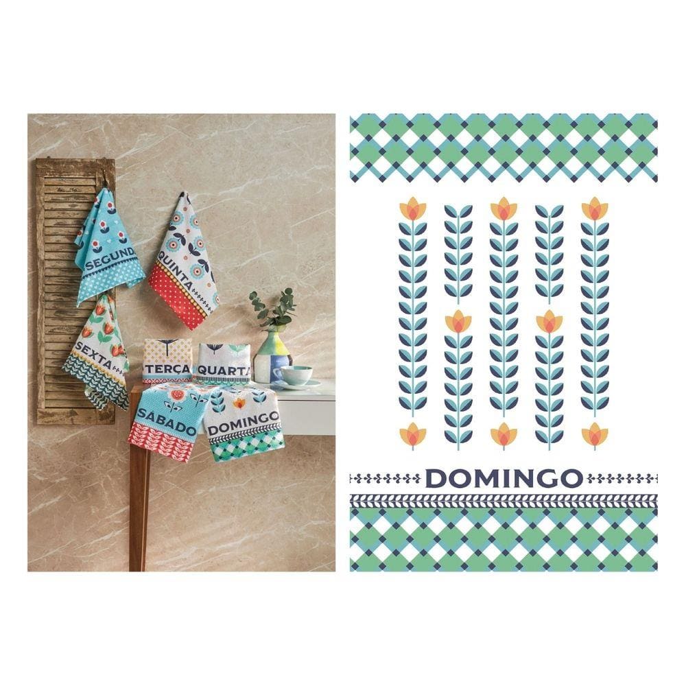 Pano de Prato Lepper Estampado Semaninha Pop 40cm x 60cm 7 Peças
