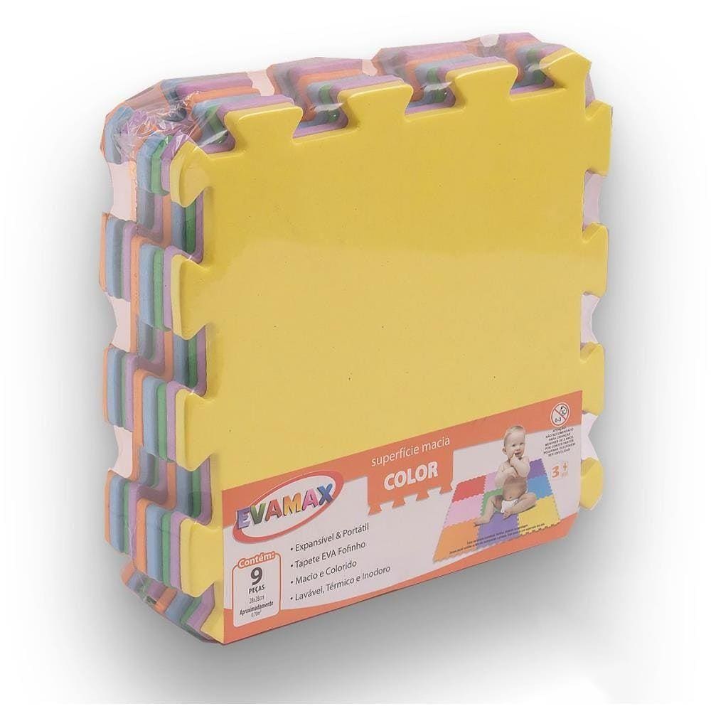 Tapete Em Eva Color 28X28Cm 5Mm 9 Pecas - Evamax