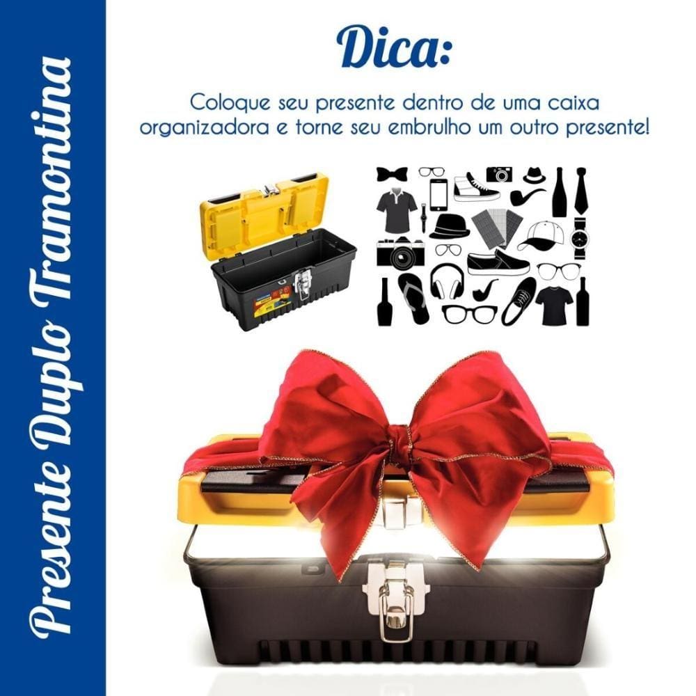 Caixa Plástica Ferramentas Bandeja Removível Tramontina 20``