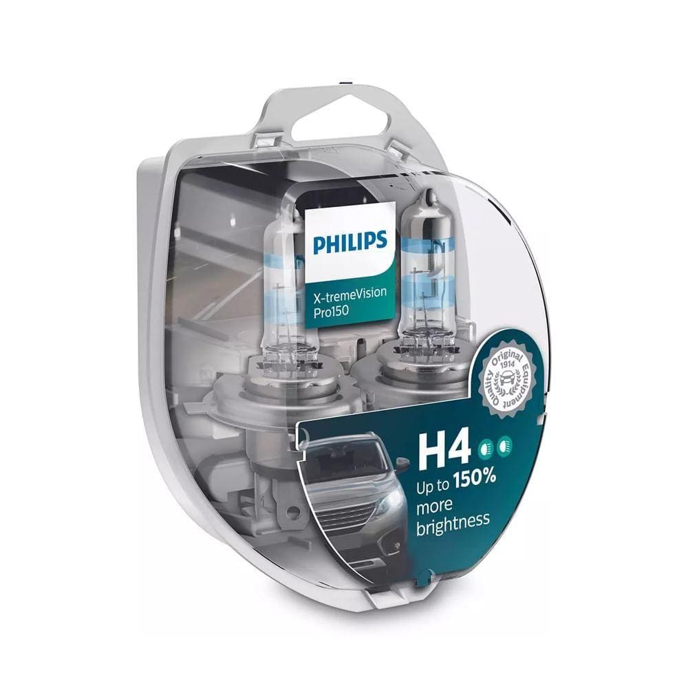 Par Lâmpada Halógena H4 X-treme Vision Pro150 Philips 12V