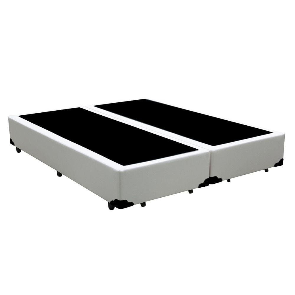 Cama Box Blindado Casal Bipartido AColchoes Sintético Branco 40x138x188