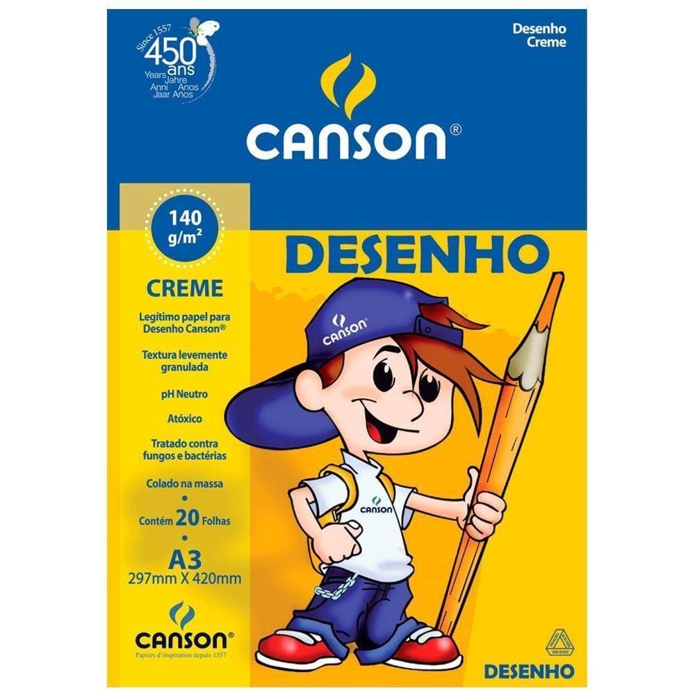 Bloco de Papel Canson A3 Branco 140 g/m² - Canson