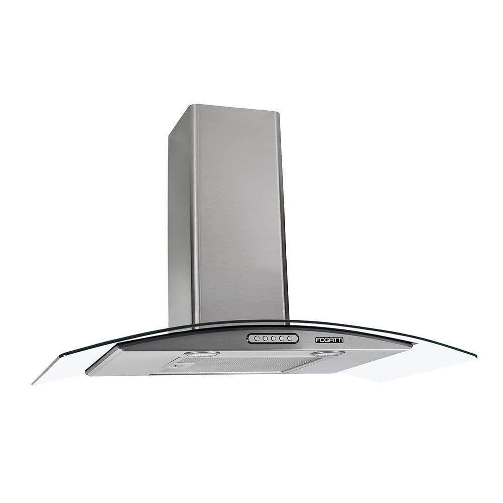 Coifa de Parede 80cm Vidro Curvo Duto Slim Fogatti Inox 220V