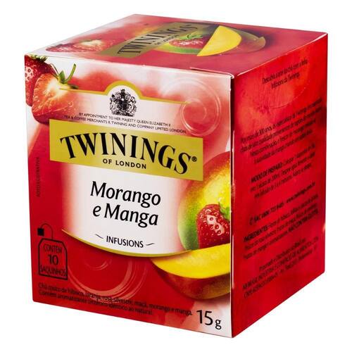 Chá Twinings Morango e Manga 15g - caixa com 10 unid Menor preço em Chá Twinings Morango e Manga 15g - caixa com 10 unid