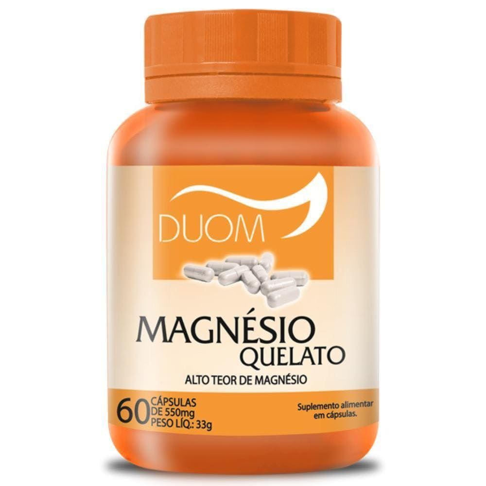 Magnésio Quelato Alto Teor De Magnésio 60 Cápsulas - Duom