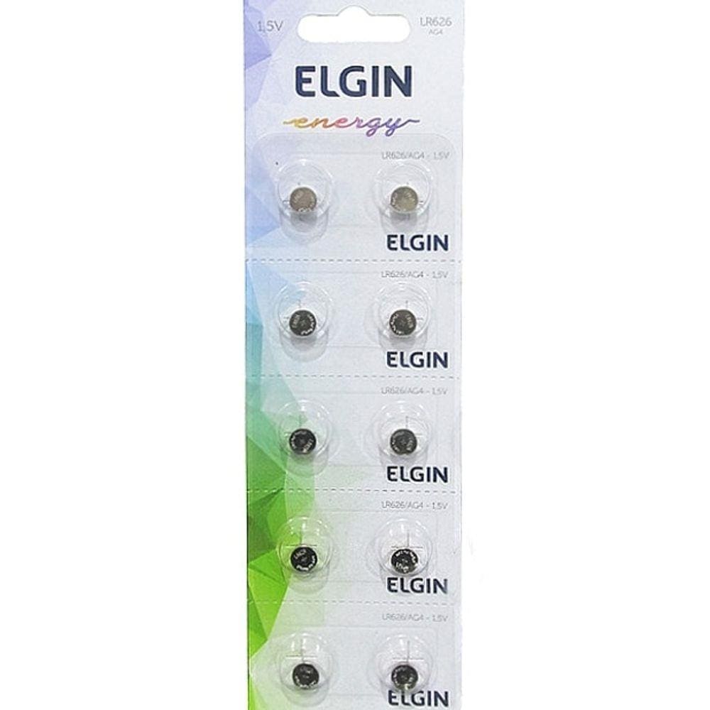 Bateria Elgin Lr626 Ag4 1.5v cartela com 10 Unidades