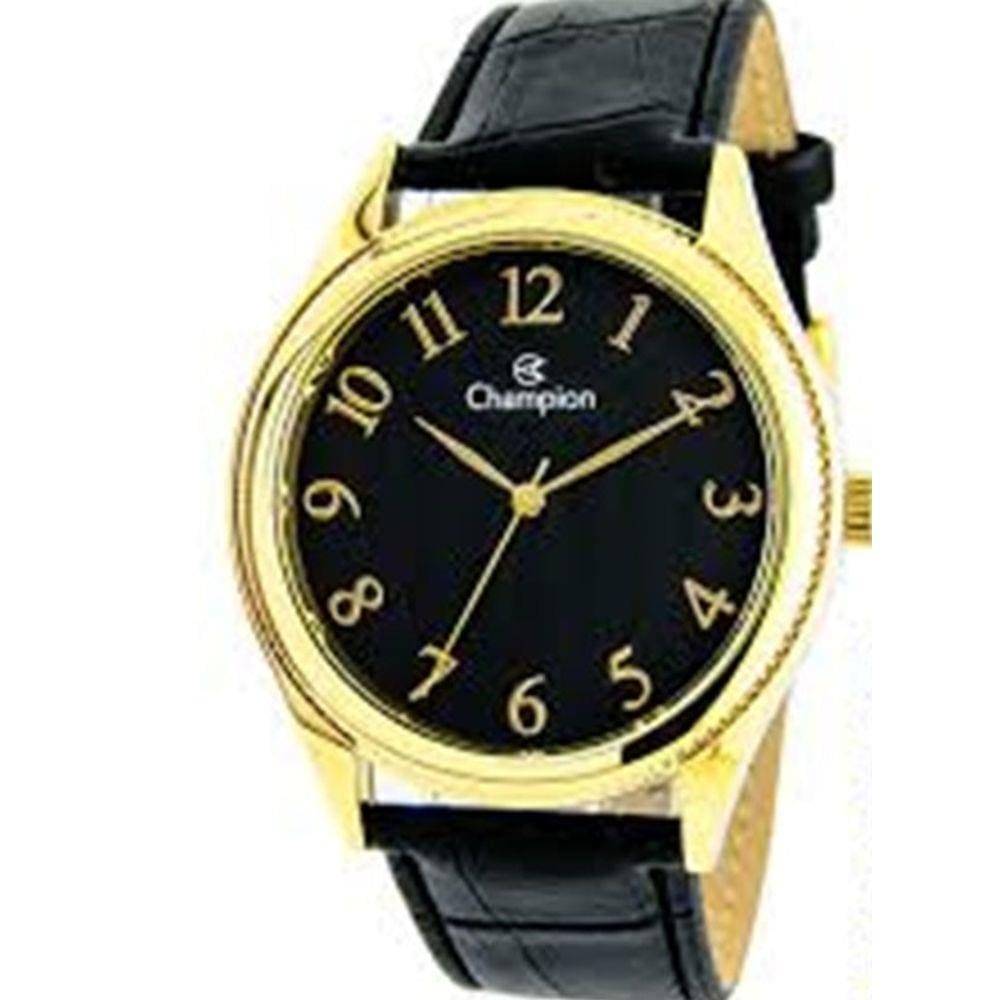 Relógio Masculino Champion Dourado Pulseira Couro Ch22788p
