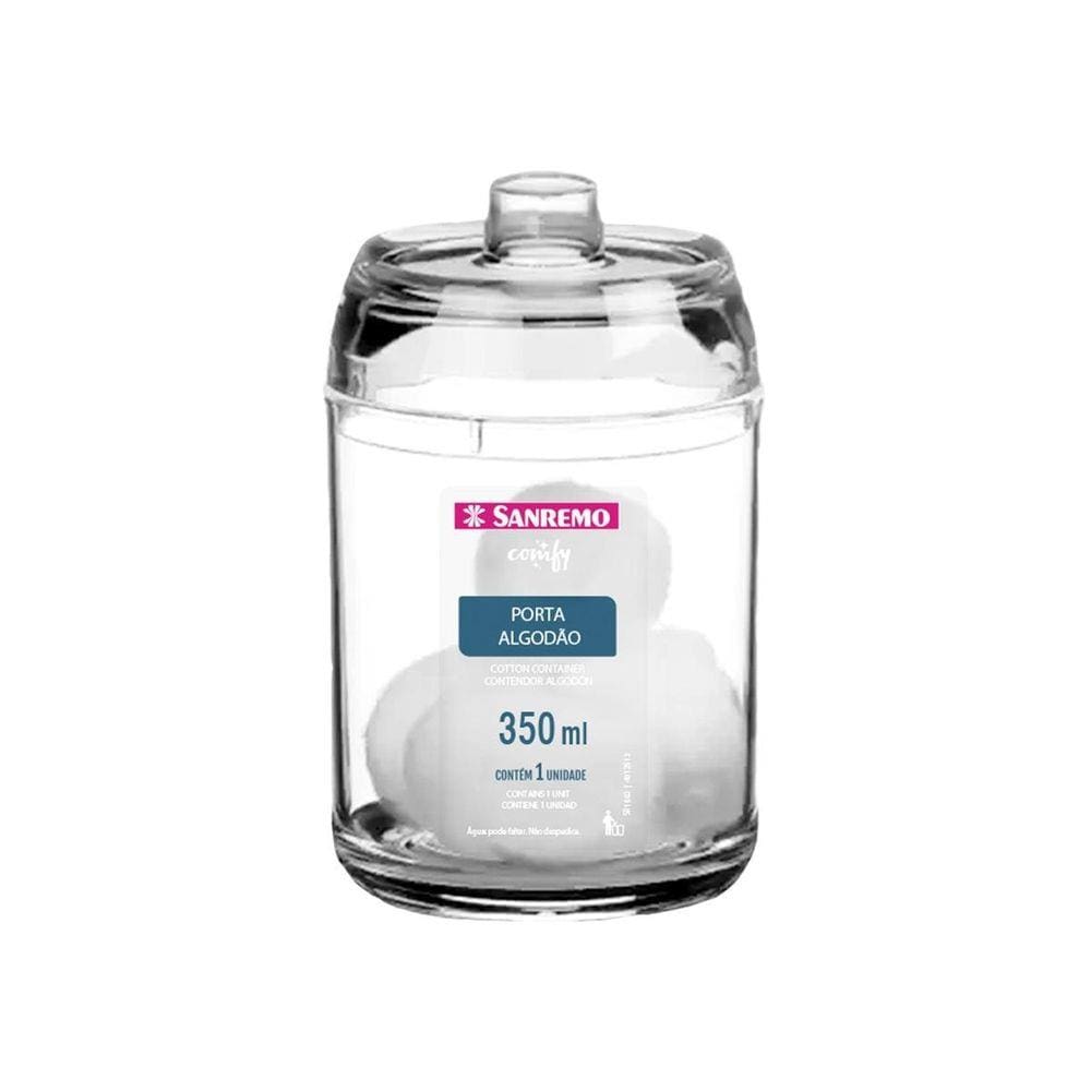 Porta Algodão Transparente Sanremo 350 Ml