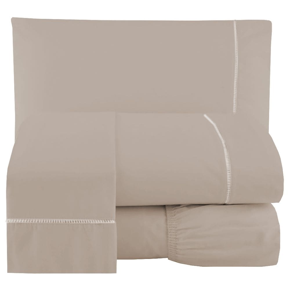 Lençol 3 Peças Casal 400 Fios Toque Suave Ponto Palito Casa Dona