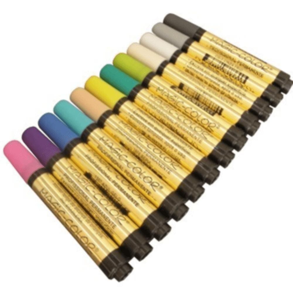 Marcador Permanente c/ 12 Cores Intermed. II -Magic Color