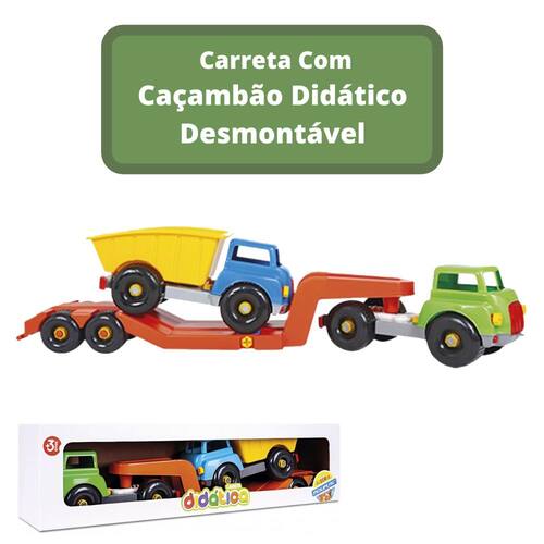 Carreta com Caçambão Didático Coloridos - (desmontáveis)