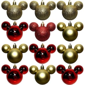 Bola p arvore de natal disney 8cm dourado cromus | Extra Bola p arvore de natal disney 8cm dourado cromus | Extra