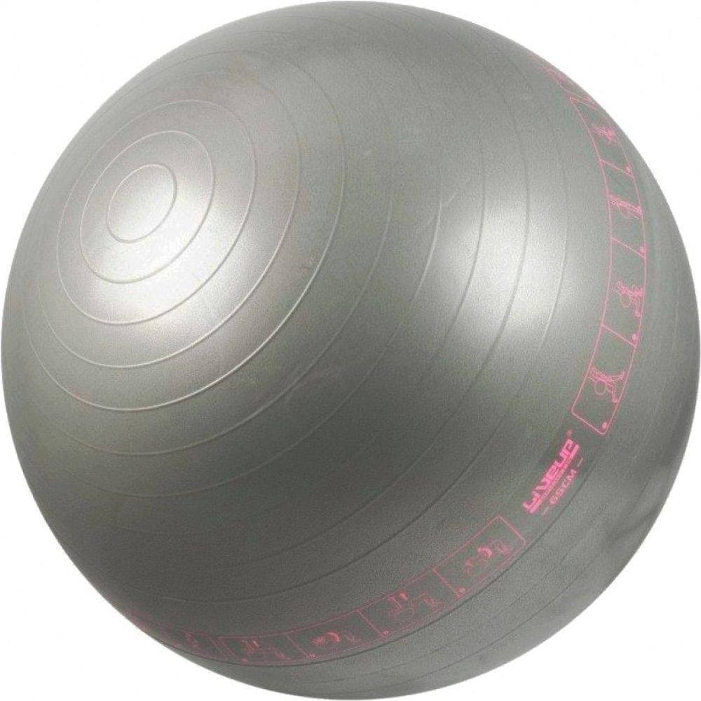 Bola Suíça para Pilates 65 CM Cinza LIVEUP LS3577-C