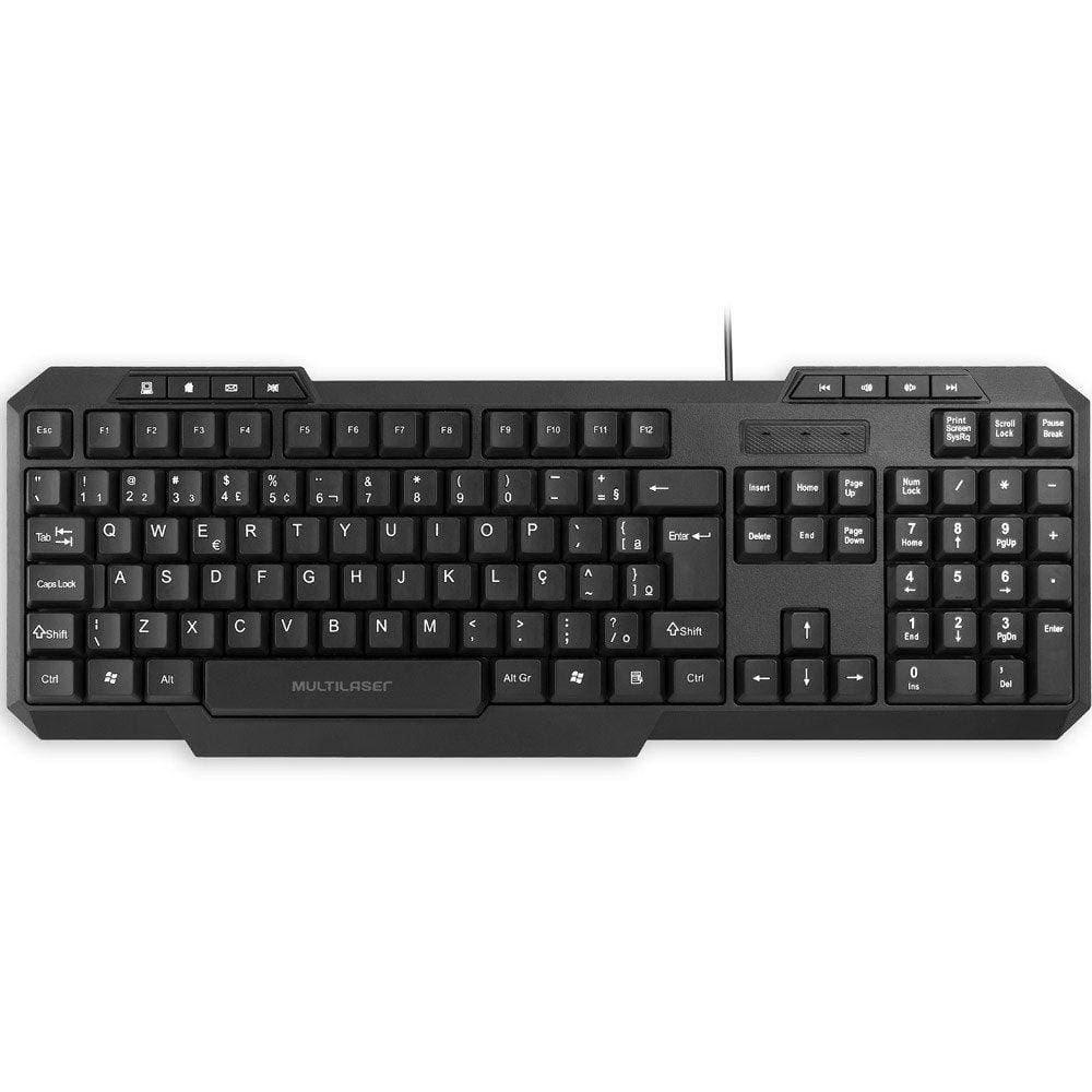 Teclado Multimídia Usb Preto Multilaser- Tc206