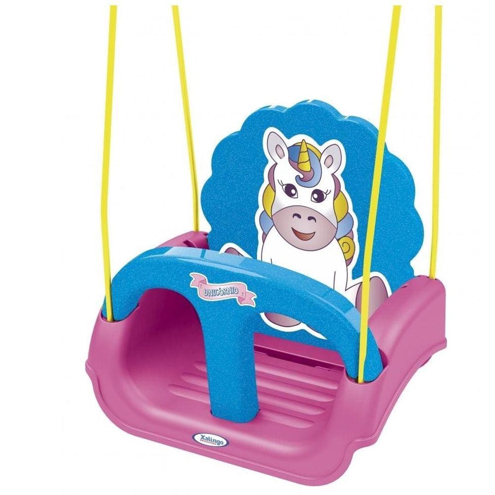 Balanço infantil rosa desenho unicórnio Xalingo