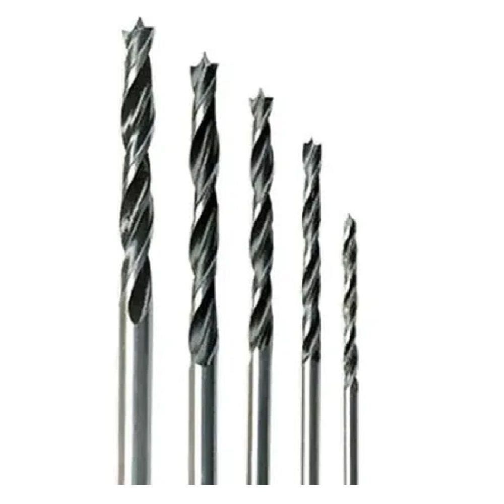 Kit 5 Brocas Madeira Aço Carbono Metal 4 5 6 8 e 10 mm Titânio Furadeira Helicoidal Cilíndrica Furar