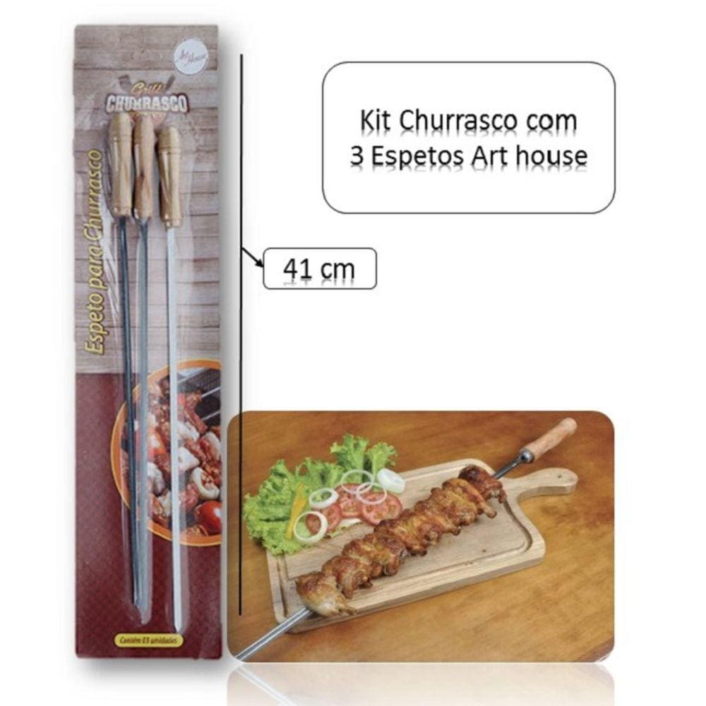 Espeto para Churrasco 40cm c/ 3unid Art House