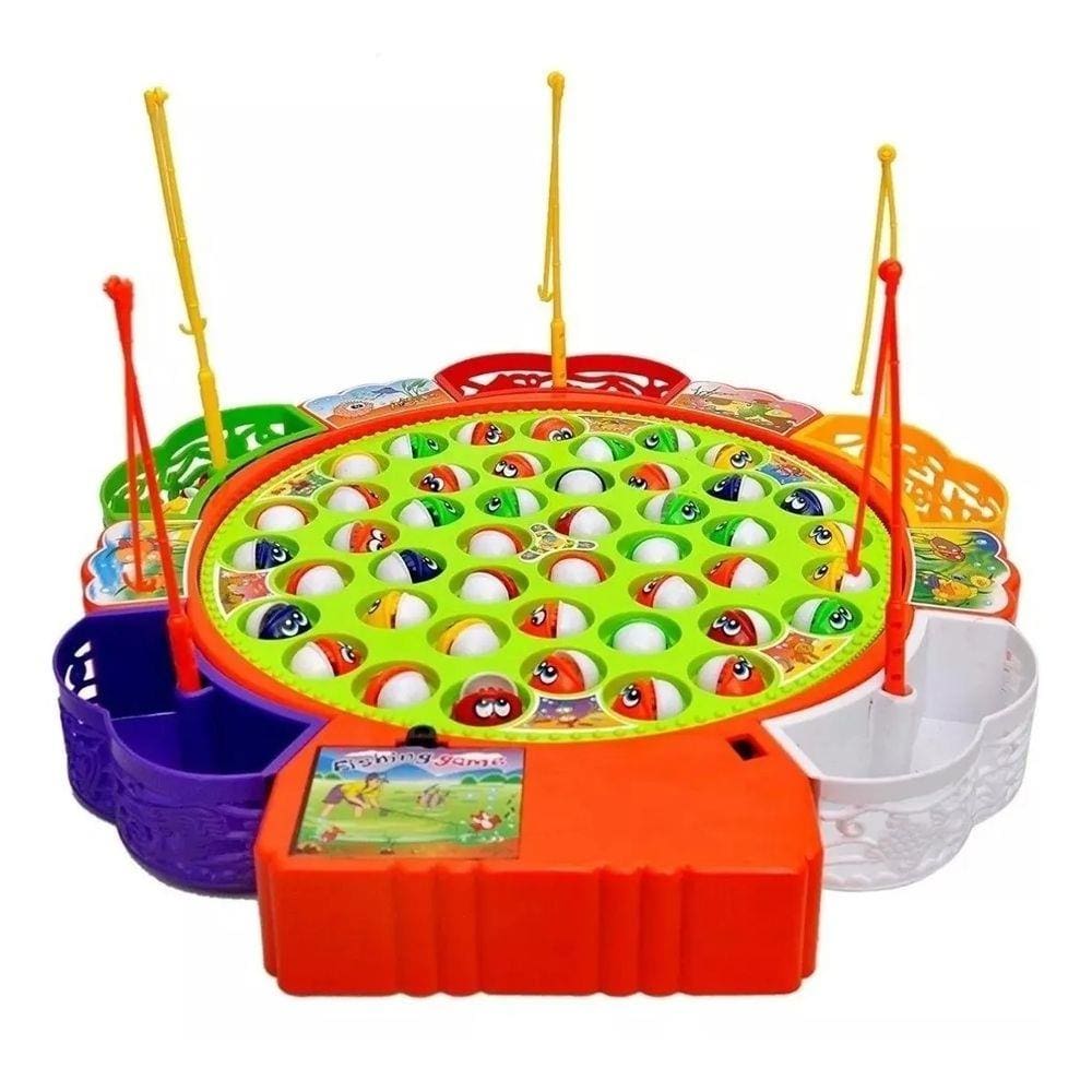 Jogo Pega Peixe Grande Com 45 Peixes 05 Varinhas Pescaria a Pilha