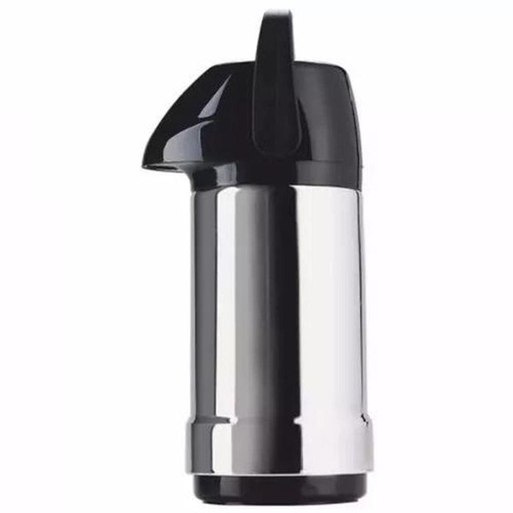 Garrafa Térmica Exclusiva 1 Litro Aço Inox Preto - Soprano