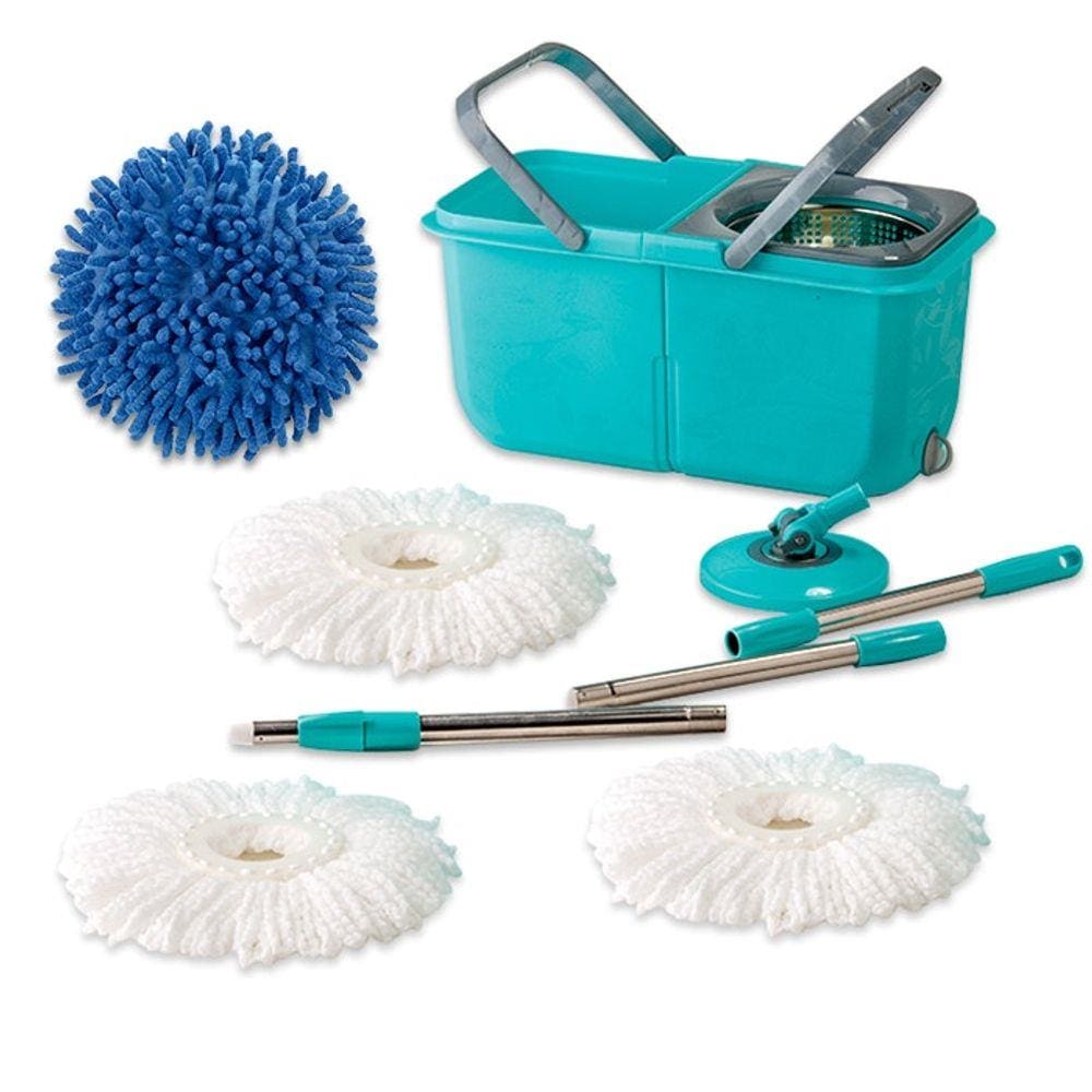 Mop Premium Mor Cesto Inox Com 3 Refis e 1 Refil Tira Pó