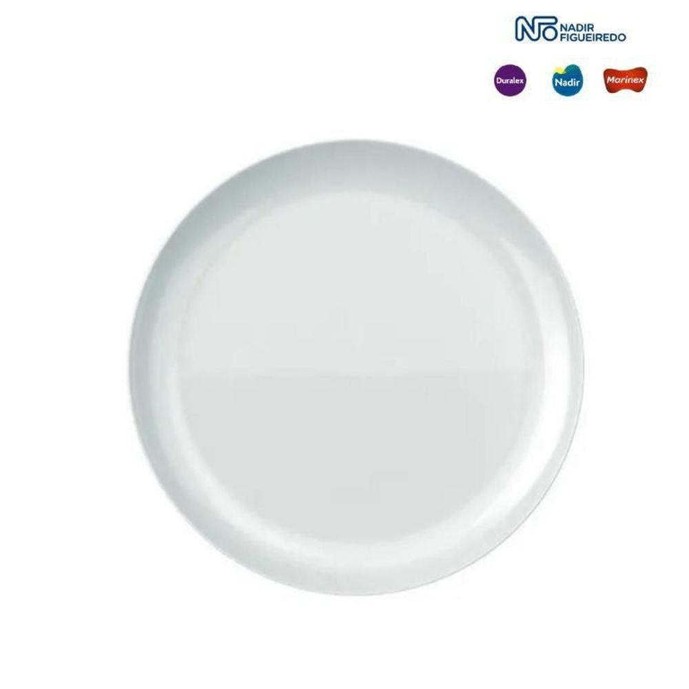 Jogo Prato Raso Opaline Vidro Blanc 27Cm - Kit 6 Unidades