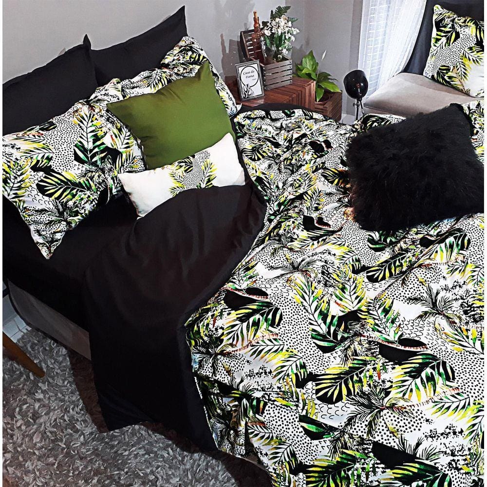 Jogo De Cama Solteiro King 8 Peças Edredom Florestal Dark