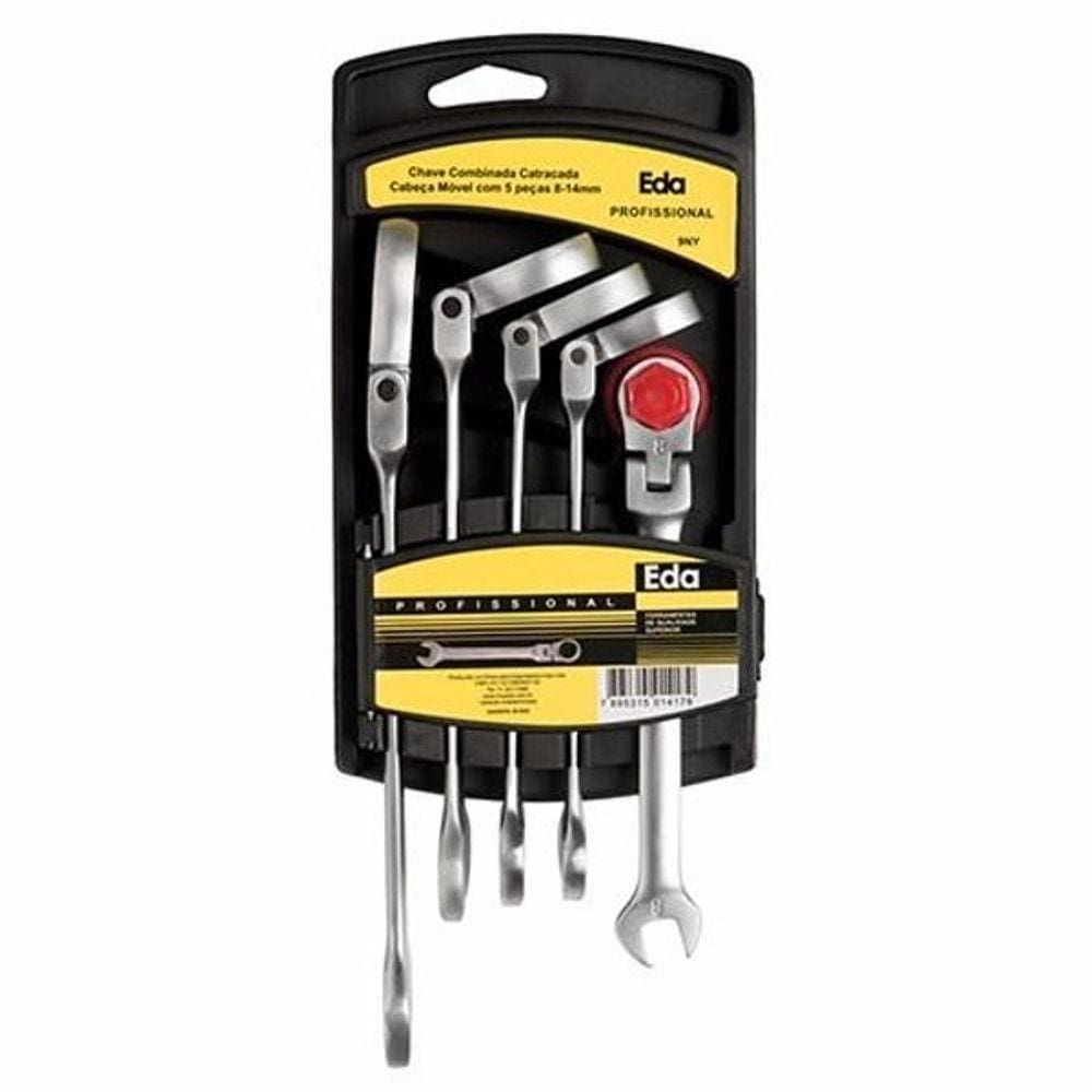 Jogo Chave Combinada Com Catraca 5peças 8 A 14mm 9ny