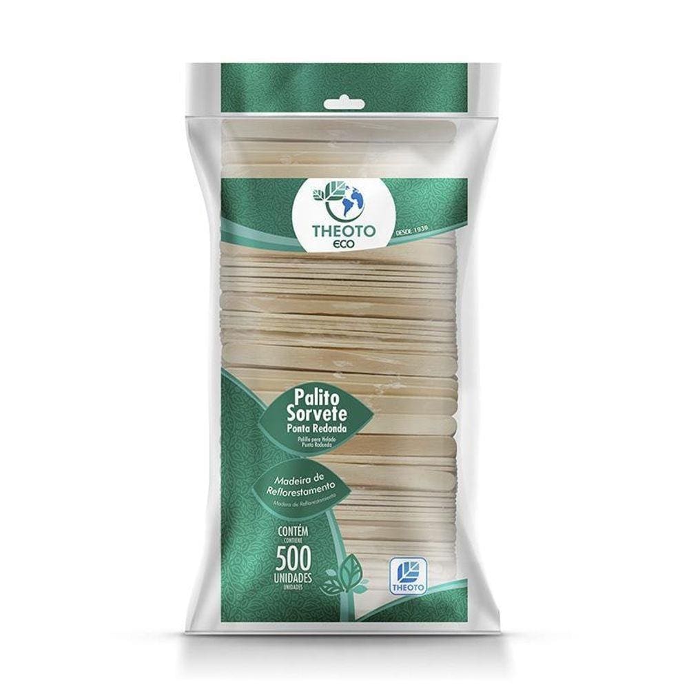Palito De Madeira Para Picolé 500 Unidades