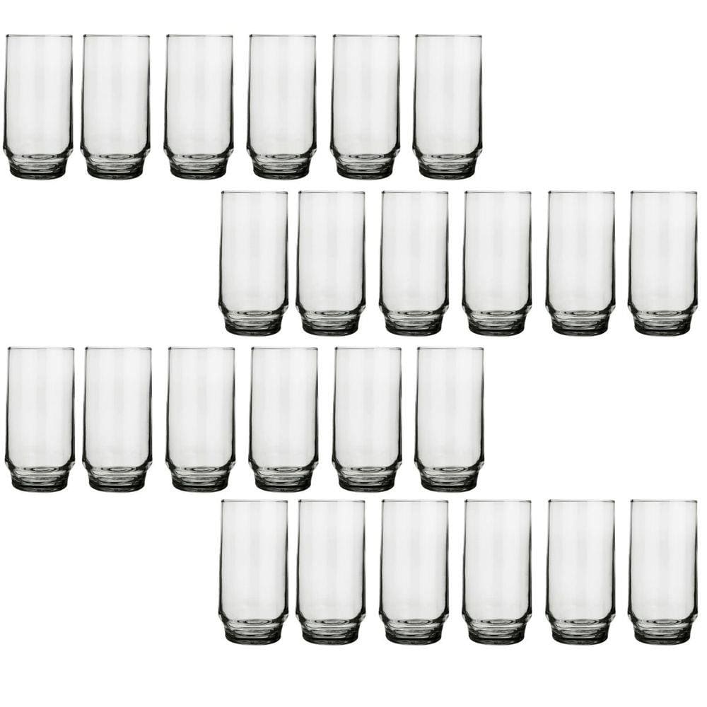 Conjunto 24 Copos Vidro Transparente 410ml Lights Suco Nadir