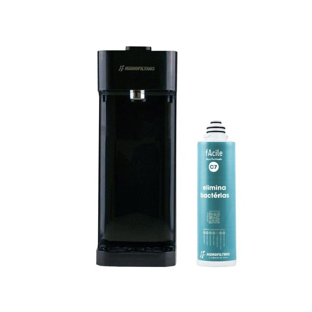 Purificador De Água Natural Facile C7 Preto