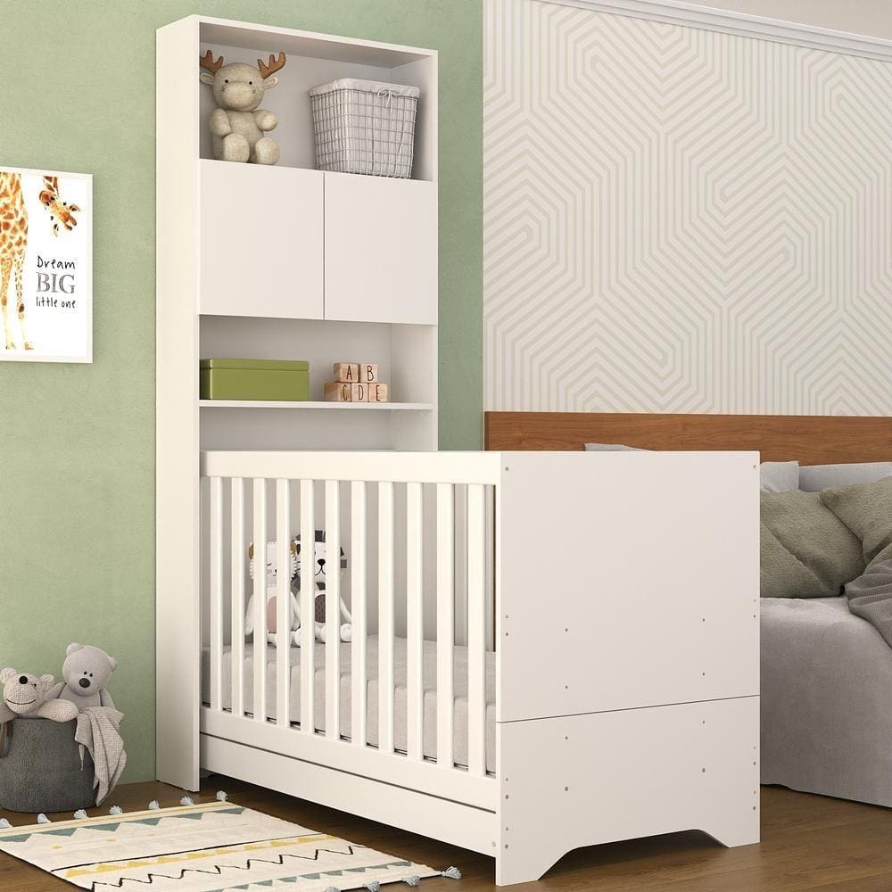 Quarto Infantil com Berço 3x1 Nina Multimóveis Branco
