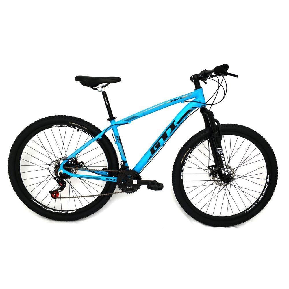 Bicicleta GTI Roma Aro 29 Quadro 17 Alumínio Azul 21V Trocador Yamada .