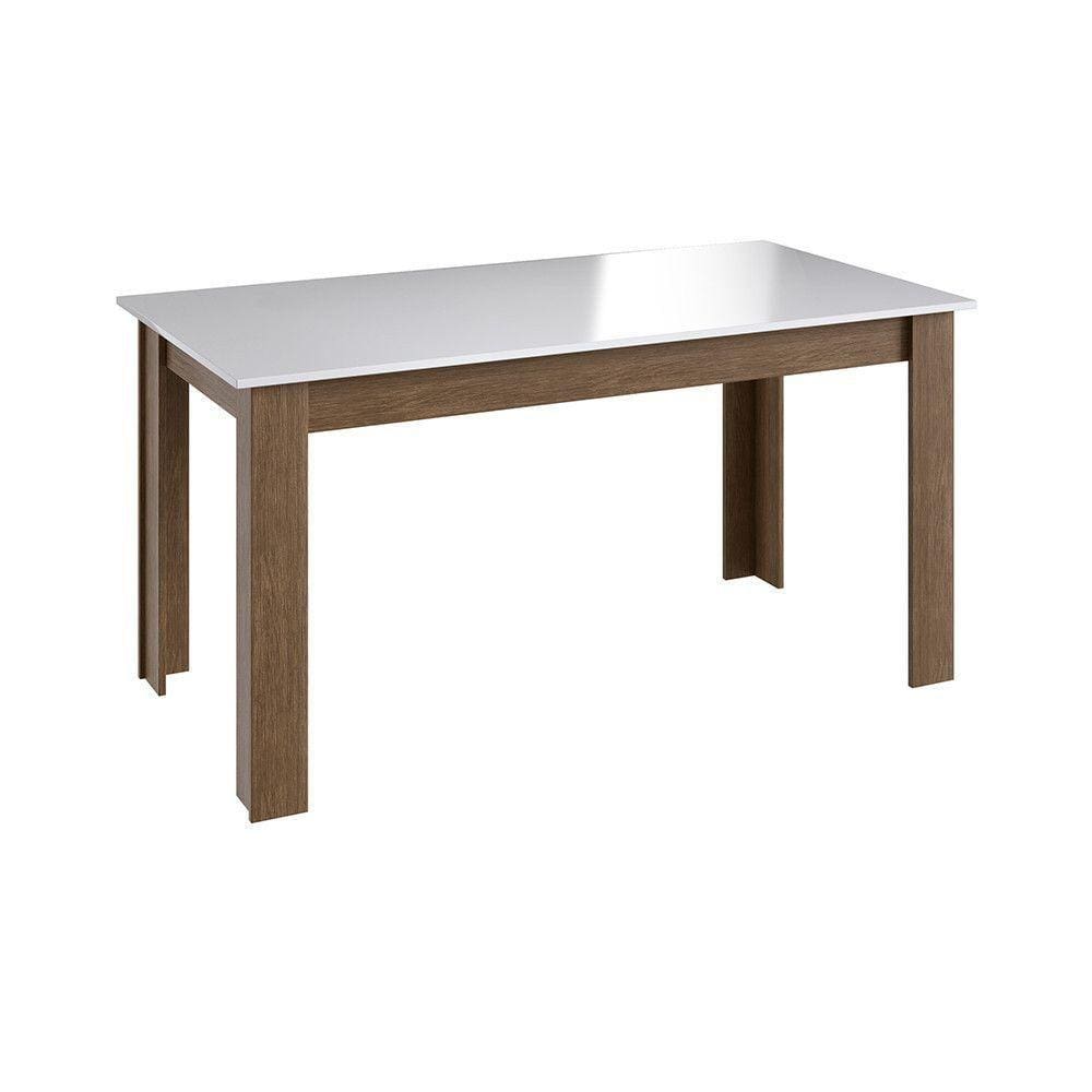 Mesa Fixa Para Sala de Jantar 4 Lugares Ameixa Negra Branco
