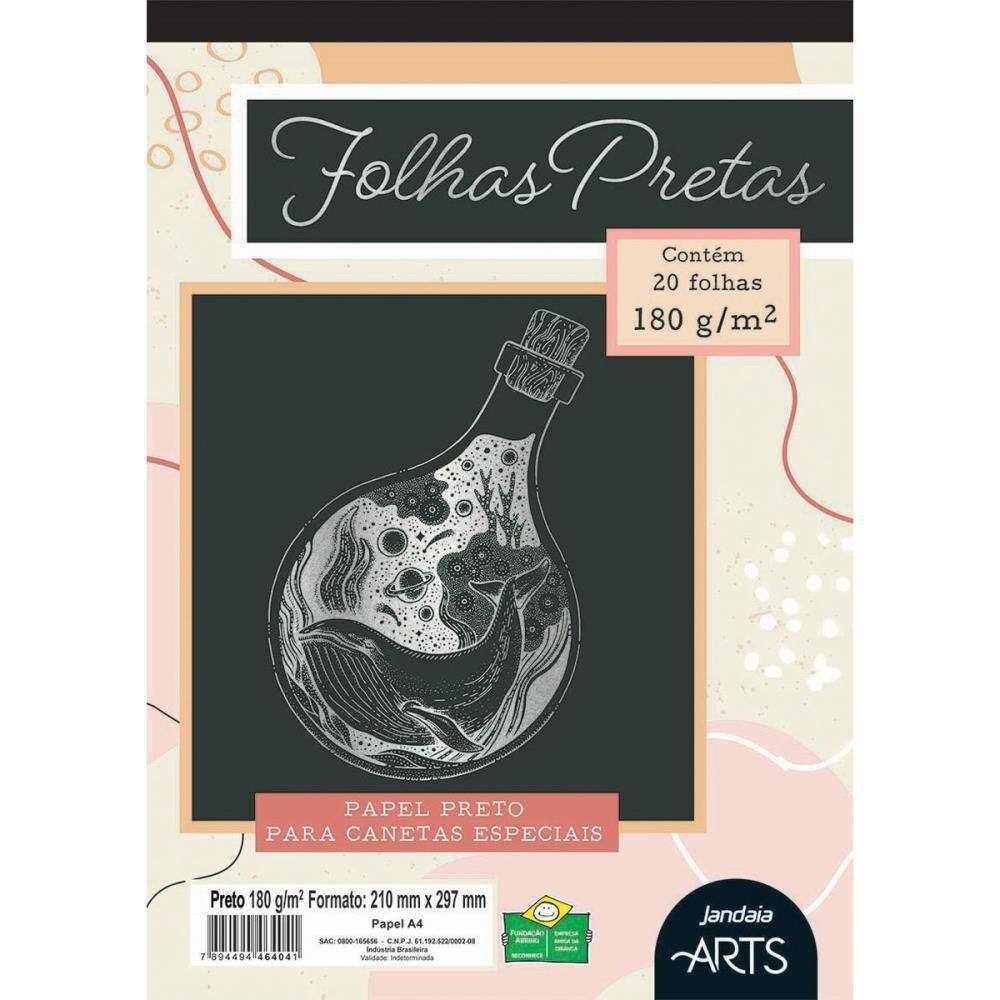 Bloco Para Educacao Artistica Arts Preto A4 180G 20Fls
