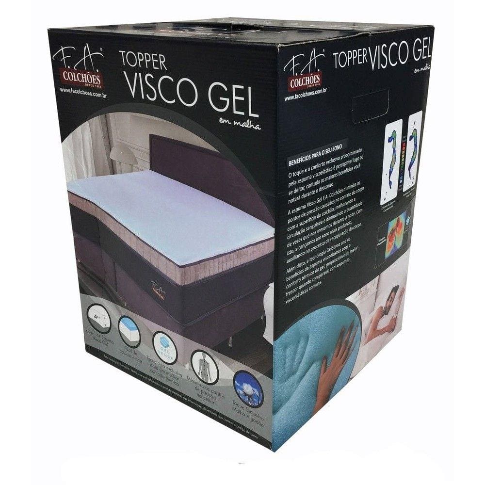 Pillow Top Visco Queen Elástico C/ Visco Gel 1,58x1,98x4 Cm
