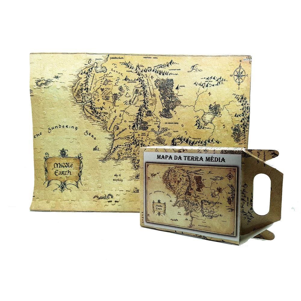 Quebra-cabeça Puzzle Mapa Terra Média de 300 peças + Arabesco Decorativo