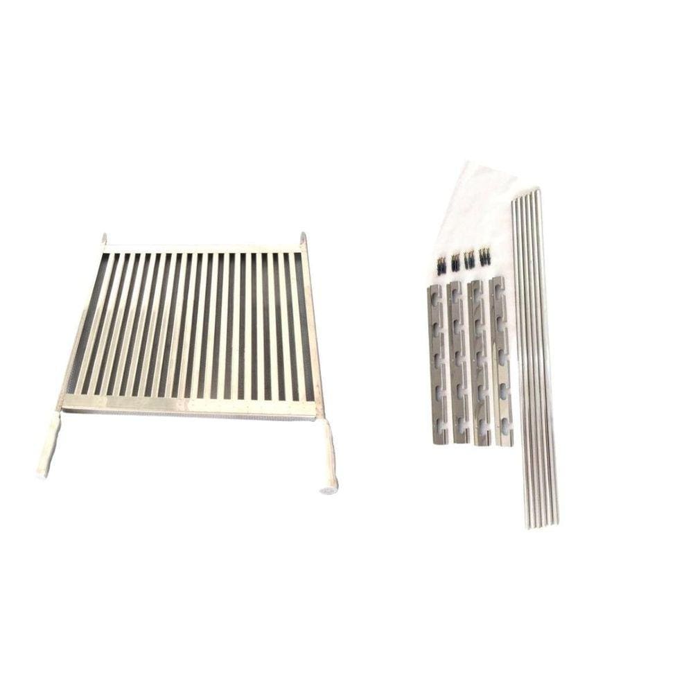 Grelha Inox Uruguaia Parrilha Churrasco 50Cm + Suporte Tb75
