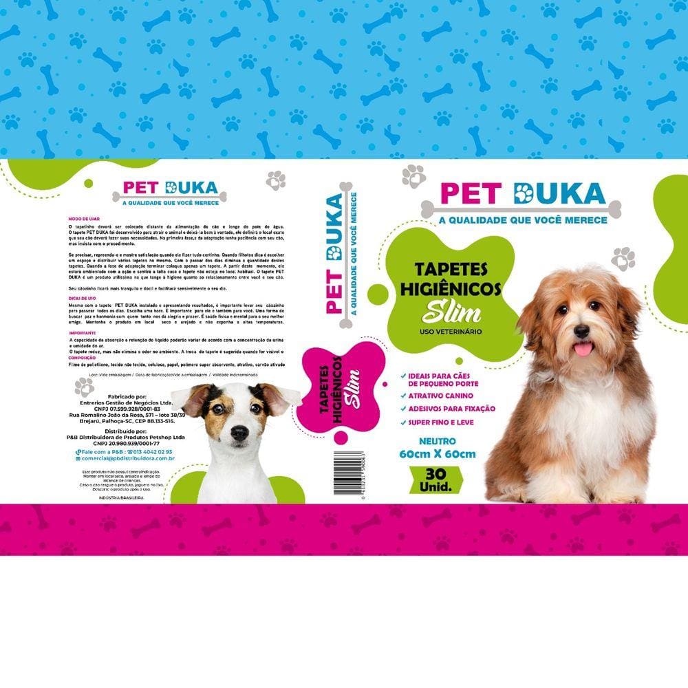Tapete Higiênico para Cães Petduka 60X60CM - 30UND
