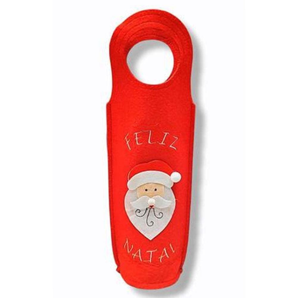 Porta Garrafa de Vinho Papai Noel Decoração Mesa de Natal