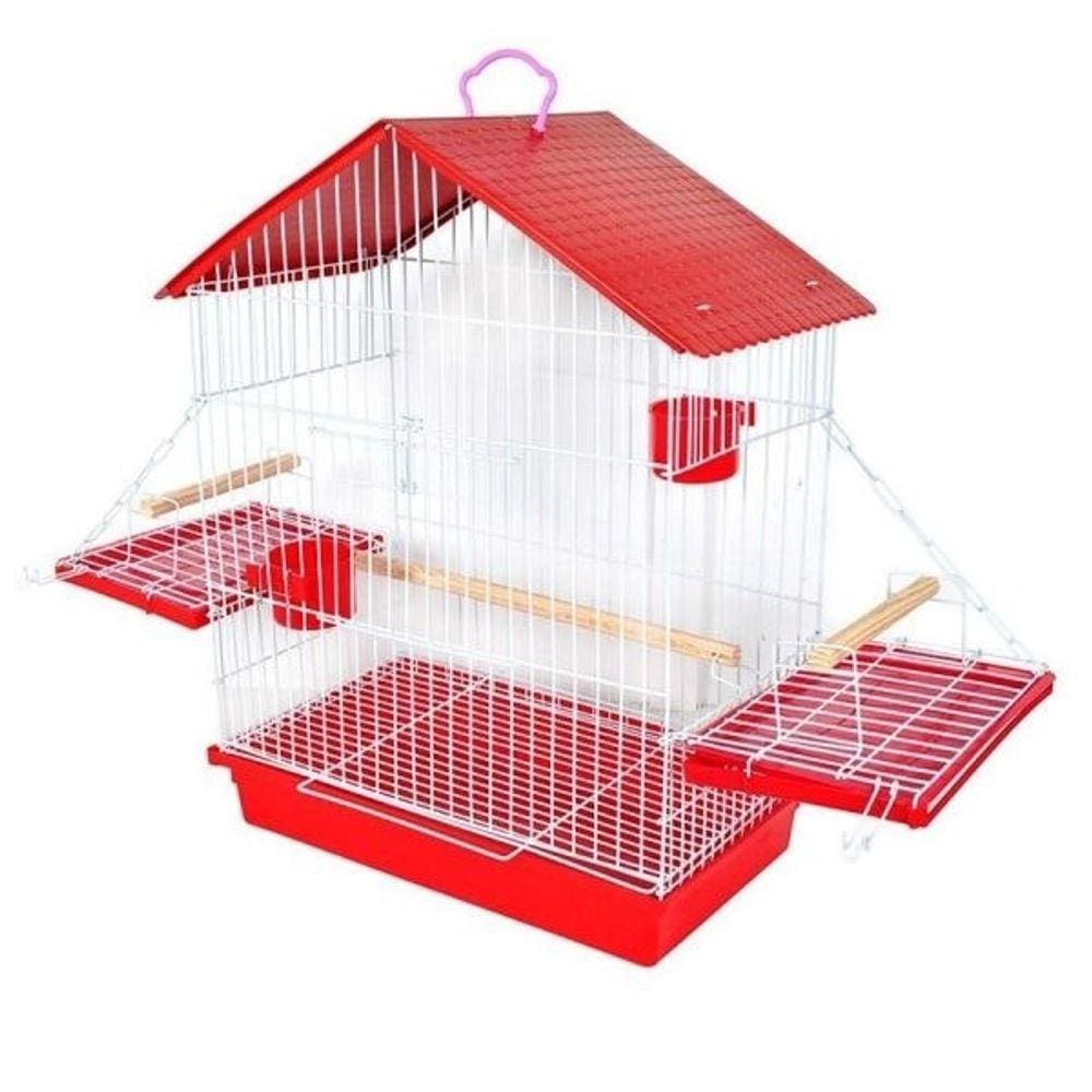 Gaiola Para Calopsita E Outros Pássaros Vermelha