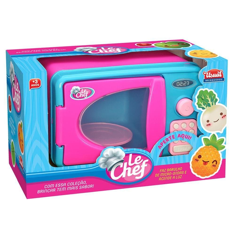 Micro-ondas Infantil Le Chef Porta Rosa - Usual