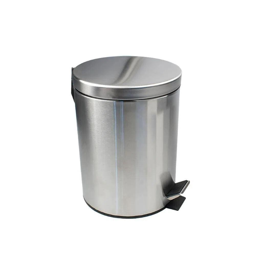 Lixeira Inox de 12 Litros c/ Pedal e Cesto Removível -Quanhe
