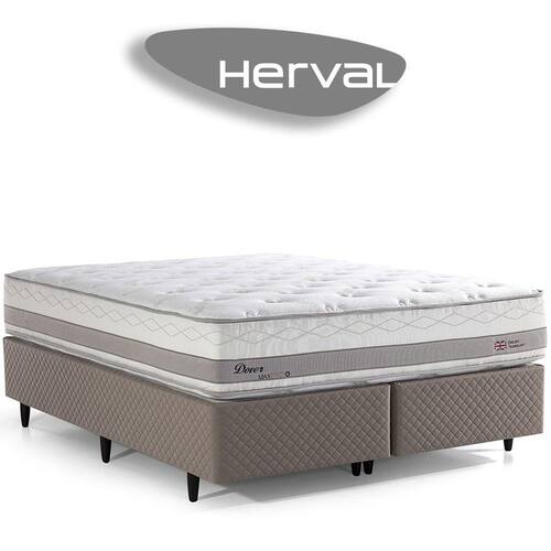 Cama Box Queen Herval Dover, 72x158x198 cm, Molas Maxspring, Pillow Duplo Menor preço em Cama Box Queen Herval Dover, 72x158x198 cm, Molas Maxspring, Pillow Duplo